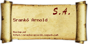 Srankó Arnold névjegykártya