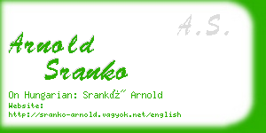 arnold sranko business card